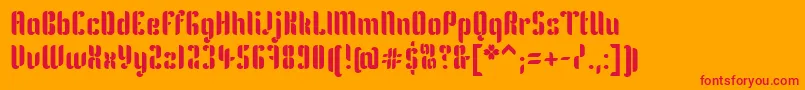 KeniaRegular Font – Red Fonts on Orange Background