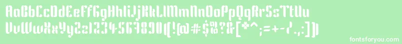 Шрифт KeniaRegular – белые шрифты на зелёном фоне