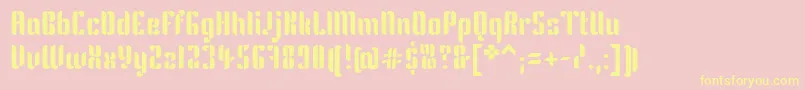 KeniaRegular Font – Yellow Fonts on Pink Background