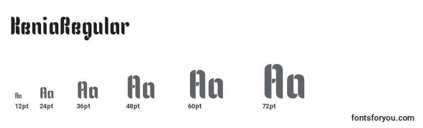 KeniaRegular Font Sizes