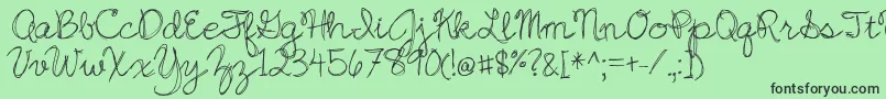 JazzEssay Font – Black Fonts on Green Background
