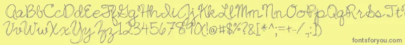 JazzEssay Font – Gray Fonts on Yellow Background