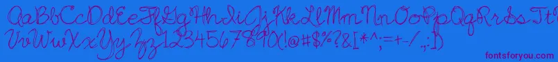 JazzEssay Font – Purple Fonts on Blue Background