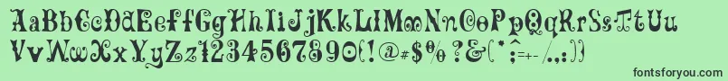 GeFrills Font – Black Fonts on Green Background