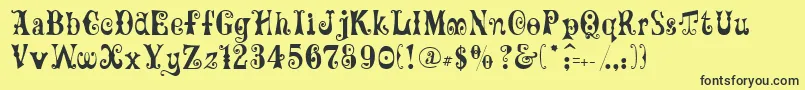 GeFrills Font – Black Fonts on Yellow Background