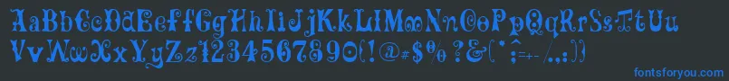 GeFrills Font – Blue Fonts on Black Background