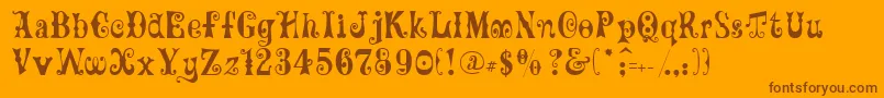 GeFrills Font – Brown Fonts on Orange Background