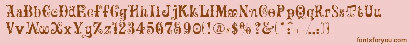 GeFrills Font – Brown Fonts on Pink Background