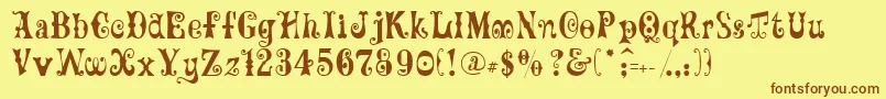 GeFrills Font – Brown Fonts on Yellow Background