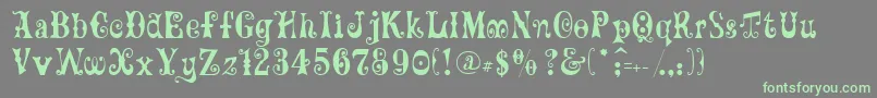 GeFrills Font – Green Fonts on Gray Background