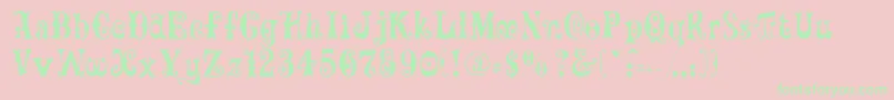 GeFrills Font – Green Fonts on Pink Background