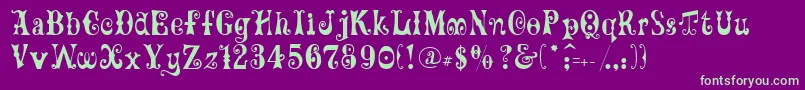 GeFrills Font – Green Fonts on Purple Background