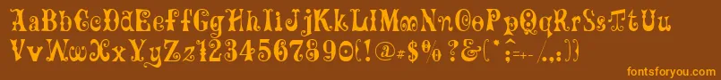 GeFrills Font – Orange Fonts on Brown Background