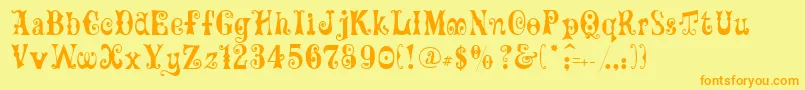 GeFrills Font – Orange Fonts on Yellow Background