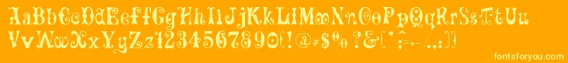 GeFrills Font – Yellow Fonts on Orange Background