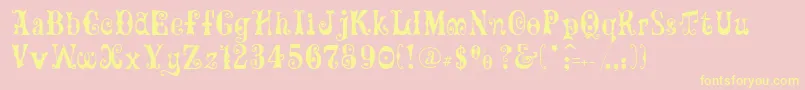 GeFrills Font – Yellow Fonts on Pink Background