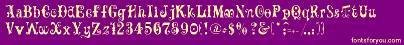 GeFrills Font – Yellow Fonts on Purple Background