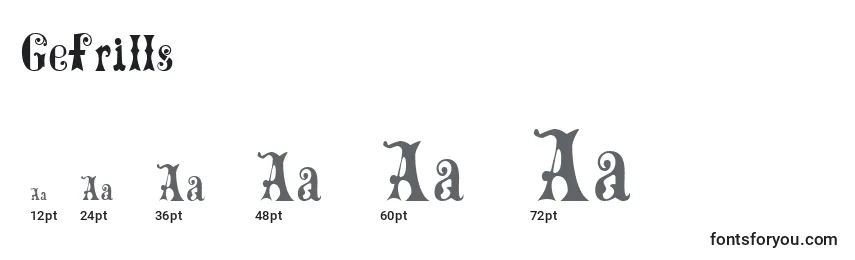 GeFrills Font Sizes