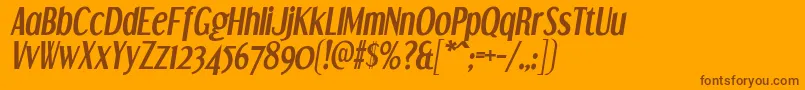 fuente Dreamorphans Bolditalic – Fuentes Marrones Sobre Fondo Naranja