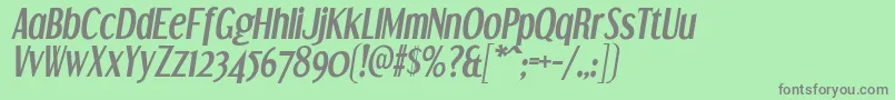 Dreamorphans Bolditalic Font – Gray Fonts on Green Background