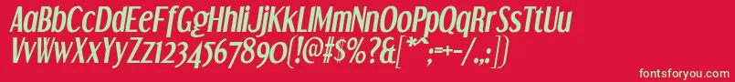 Dreamorphans Bolditalic Font – Green Fonts on Red Background