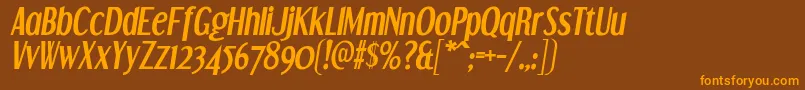 Fonte Dreamorphans Bolditalic – fontes laranjas em um fundo marrom