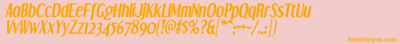 Dreamorphans Bolditalic-Schriftart – Orangefarbene Schriften auf rosa Hintergrund