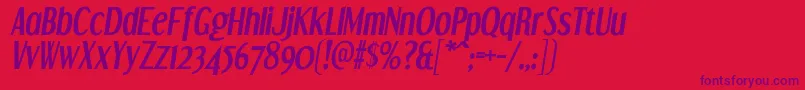 Dreamorphans Bolditalic Font – Purple Fonts on Red Background