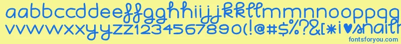 ISnailmail Font – Blue Fonts on Yellow Background