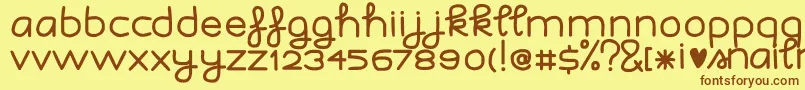 ISnailmail Font – Brown Fonts on Yellow Background