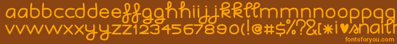 ISnailmail-Schriftart – Orangefarbene Schriften auf braunem Hintergrund