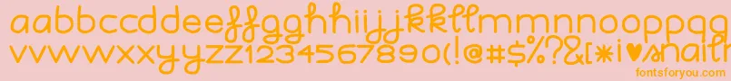 ISnailmail-Schriftart – Orangefarbene Schriften auf rosa Hintergrund