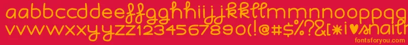 ISnailmail Font – Orange Fonts on Red Background