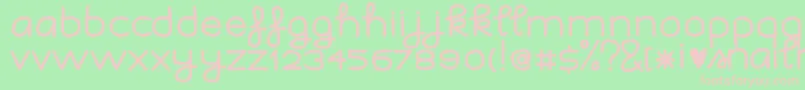 Lisätietoja ISnailmail-fontista ISnailmail-fontti – vaaleanpunaiset fontit vihreällä taustalla