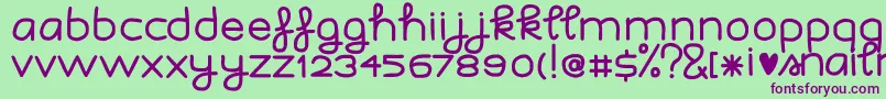 ISnailmail Font – Purple Fonts on Green Background