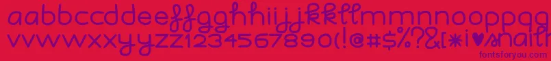 ISnailmail Font – Purple Fonts on Red Background