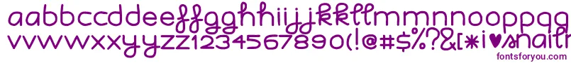 ISnailmail-Schriftart – Violette Schriften auf weißem Hintergrund