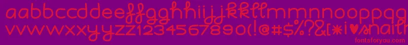 ISnailmail Font – Red Fonts on Purple Background
