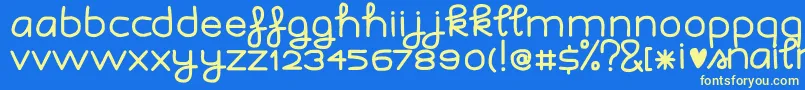 ISnailmail Font – Yellow Fonts on Blue Background