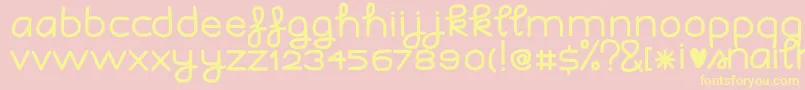 ISnailmail Font – Yellow Fonts on Pink Background