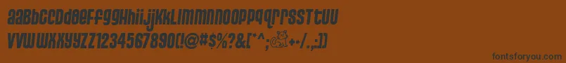 フォントPusssa – 黒い文字が茶色の背景にあります