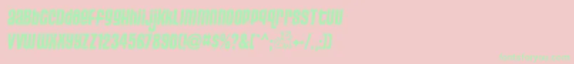 Pusssa Font – Green Fonts on Pink Background