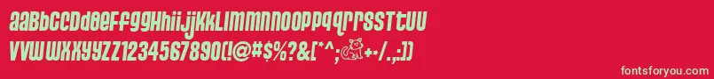 Pusssa Font – Green Fonts on Red Background