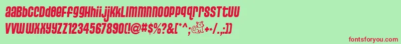 Pusssa Font – Red Fonts on Green Background