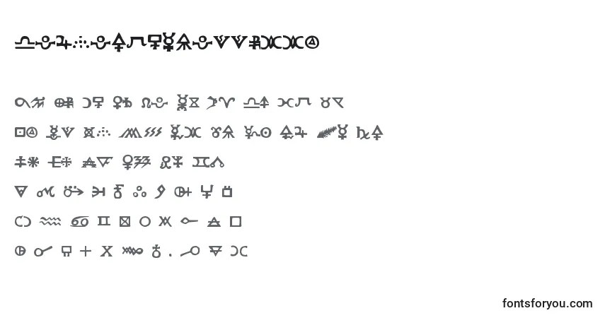 Schriftart Hermeticspellbook – Alphabet, Zahlen, spezielle Symbole