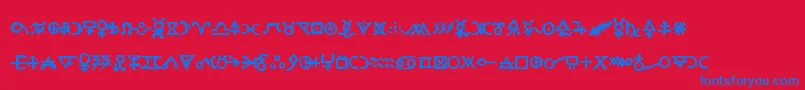 Czcionka Hermeticspellbook – niebieskie czcionki na czerwonym tle