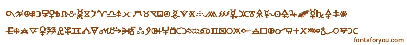 Hermeticspellbook-Schriftart – Braune Schriften auf weißem Hintergrund
