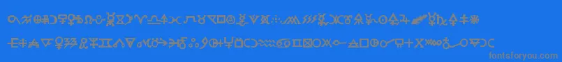 Czcionka Hermeticspellbook – szare czcionki na niebieskim tle