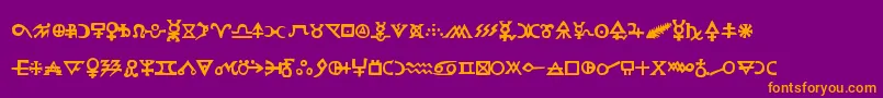 Hermeticspellbook Font – Orange Fonts on Purple Background