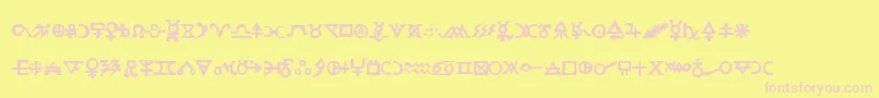 Hermeticspellbook Font – Pink Fonts on Yellow Background